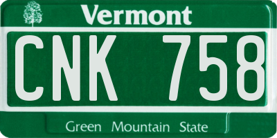VT license plate CNK758