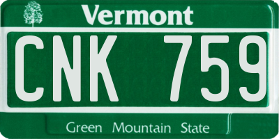 VT license plate CNK759