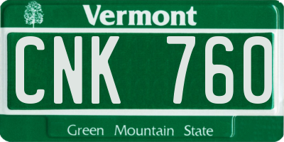 VT license plate CNK760