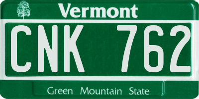 VT license plate CNK762