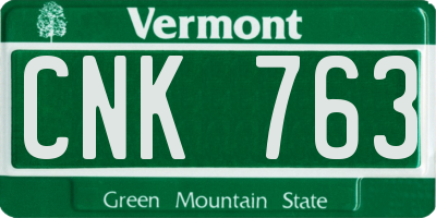 VT license plate CNK763