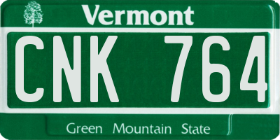 VT license plate CNK764