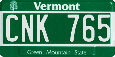 VT license plate CNK765