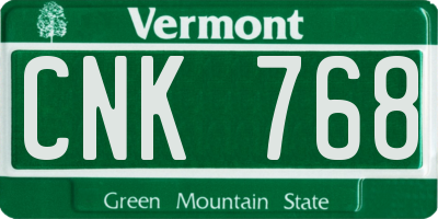 VT license plate CNK768
