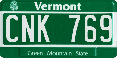 VT license plate CNK769