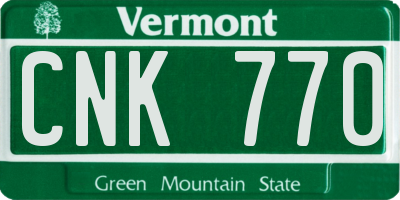VT license plate CNK770