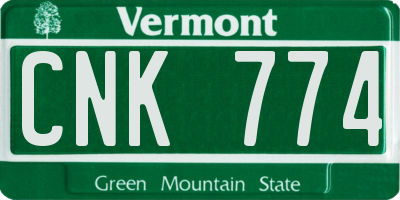 VT license plate CNK774