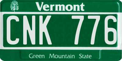 VT license plate CNK776