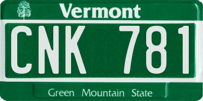 VT license plate CNK781