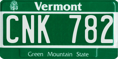 VT license plate CNK782