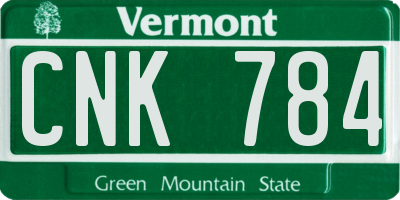 VT license plate CNK784