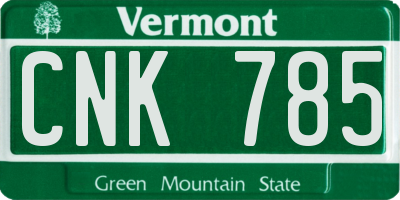 VT license plate CNK785