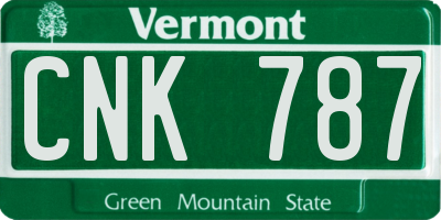 VT license plate CNK787