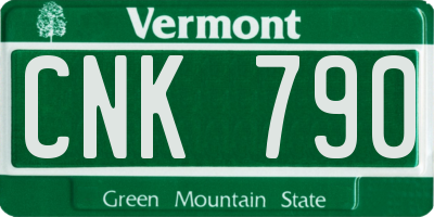 VT license plate CNK790