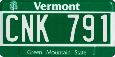 VT license plate CNK791