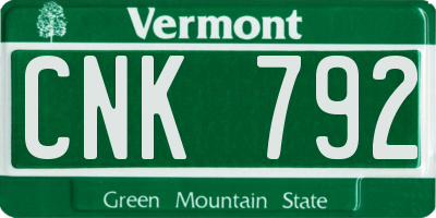 VT license plate CNK792
