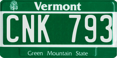 VT license plate CNK793