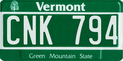 VT license plate CNK794