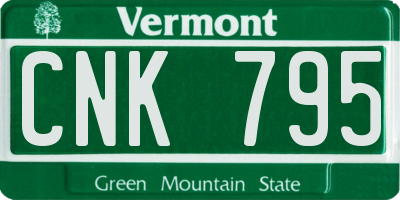 VT license plate CNK795