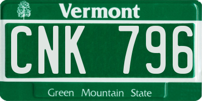 VT license plate CNK796