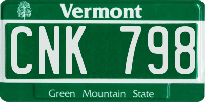 VT license plate CNK798