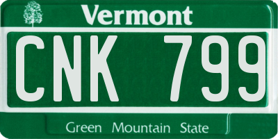 VT license plate CNK799