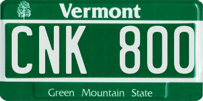 VT license plate CNK800