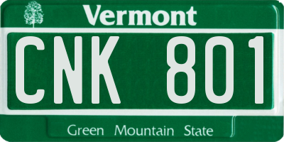 VT license plate CNK801