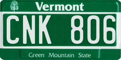 VT license plate CNK806