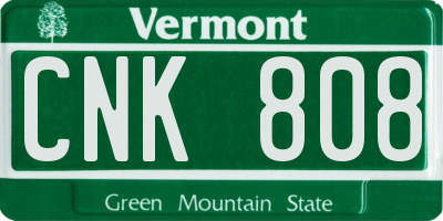 VT license plate CNK808