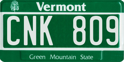 VT license plate CNK809