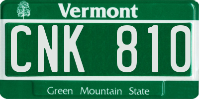 VT license plate CNK810