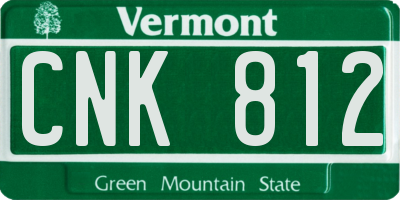 VT license plate CNK812
