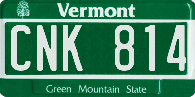 VT license plate CNK814