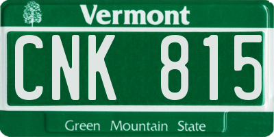 VT license plate CNK815