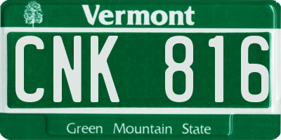 VT license plate CNK816