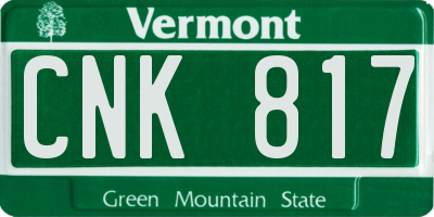 VT license plate CNK817