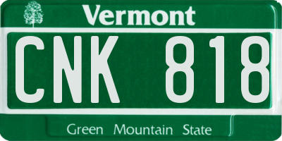 VT license plate CNK818