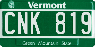VT license plate CNK819