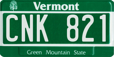 VT license plate CNK821
