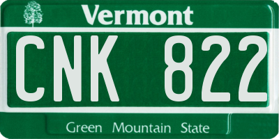 VT license plate CNK822
