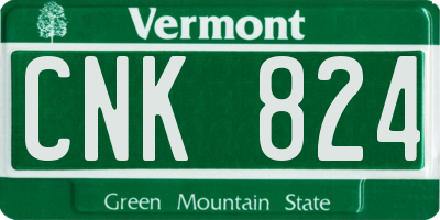 VT license plate CNK824