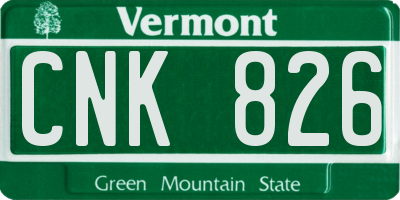 VT license plate CNK826