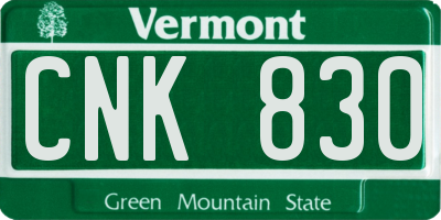 VT license plate CNK830
