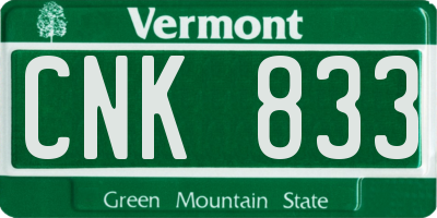 VT license plate CNK833