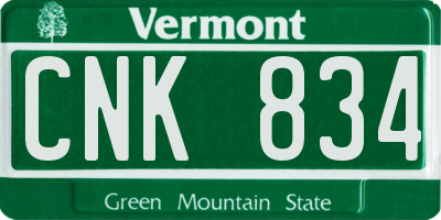 VT license plate CNK834
