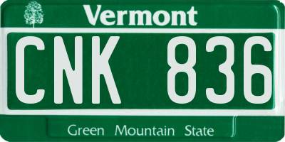 VT license plate CNK836