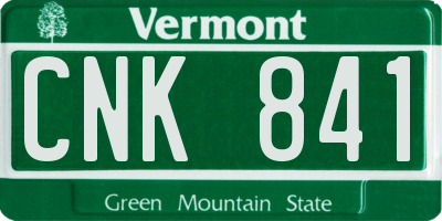 VT license plate CNK841