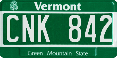 VT license plate CNK842