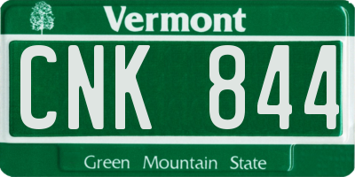 VT license plate CNK844